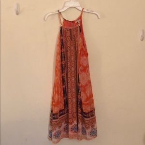 Orange Patterned Shift Dress